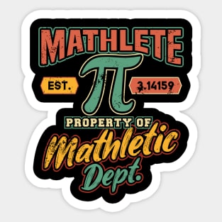 Mathlete Mathletic Department Math PI Sticker